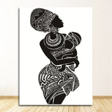 EthniArt Motherly Bond Leinwanddruck | Afrikanische Mutter-Kind Kunst | Elegante Wanddekoration