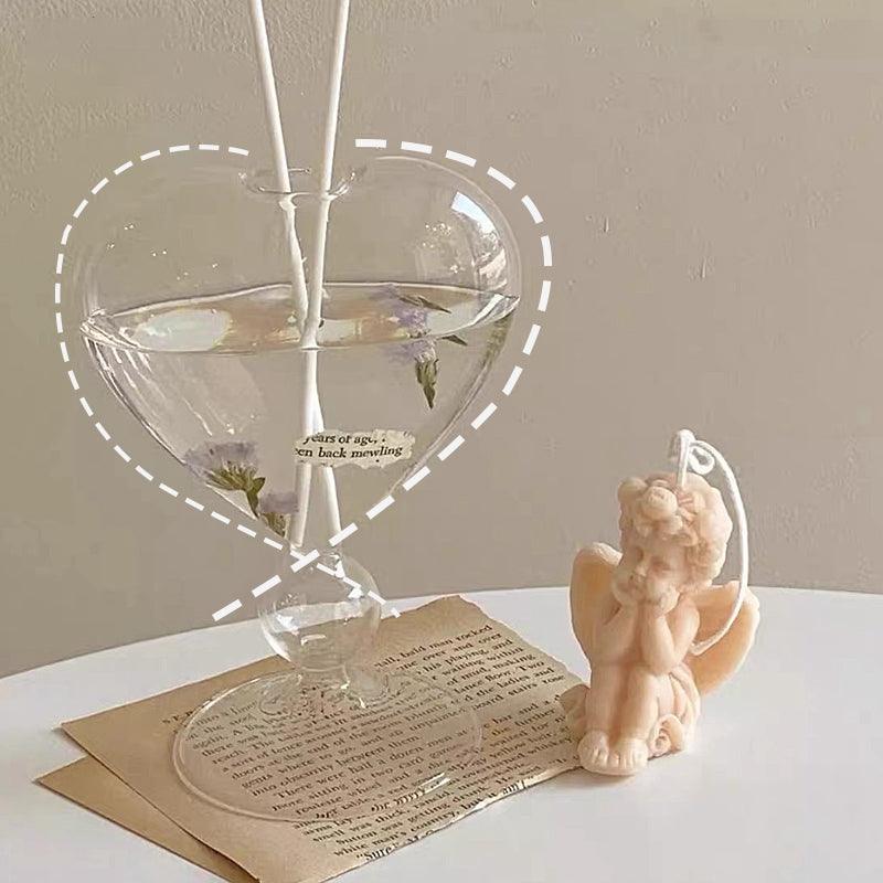 CupidVase Herzförmige Glasvase | Dekorative Blumenvase | Romantische Tischdeko