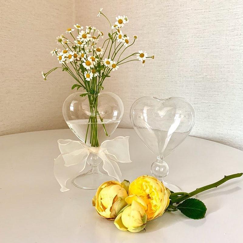 CupidVase Herzförmige Glasvase | Dekorative Blumenvase | Romantische Tischdeko