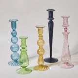 GlowCharm Pastellglas Kerzenhalter | Dekorative Kerzenständer | Elegante Tischdeko
