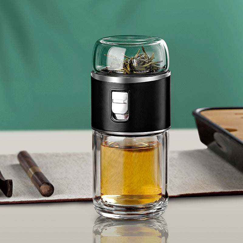 ThermoLeaf Doppelwandige Tee-Infuser Thermosflasche | Doppelglas | Nachhaltig | Tee- & Kaffeezubereitung