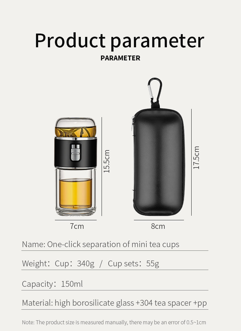 ThermoLeaf Doppelwandige Tee-Infuser Thermosflasche | Doppelglas | Nachhaltig | Tee- & Kaffeezubereitung