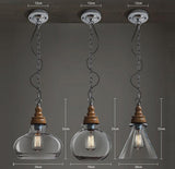 LumiClara Antike Hängeleuchte | Klarglas im Vintage-Design | Dome, Sphere & Triangle Varianten