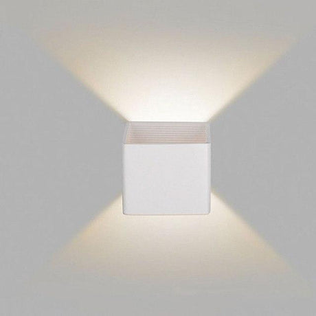 LumiBloc LED Wandlampe | Up & Down Licht | Modernes Würfel-Design | Holz & Farbvarianten
