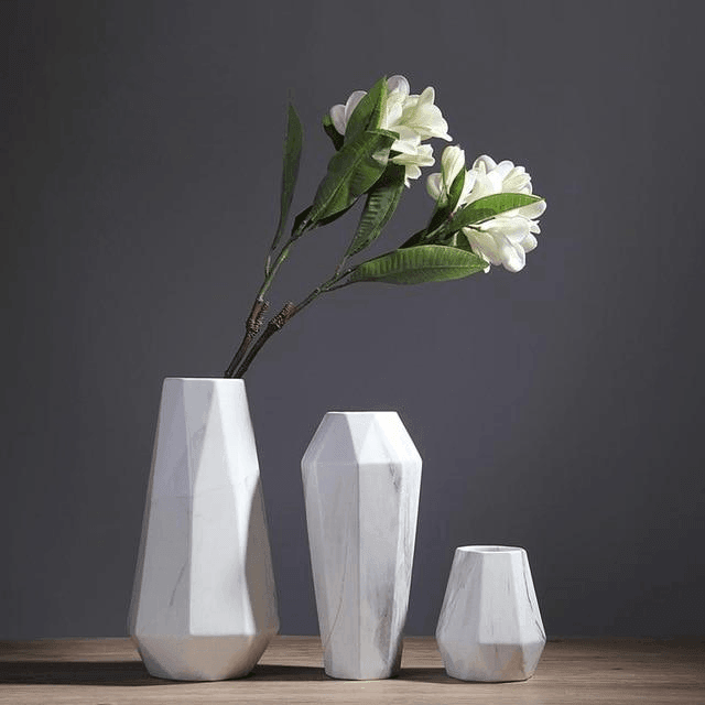 GeoMarble Geometrische Marmor-Vasen | Zeitloses Design | Hochwertige Dekoration | Perfekt für Zuhause