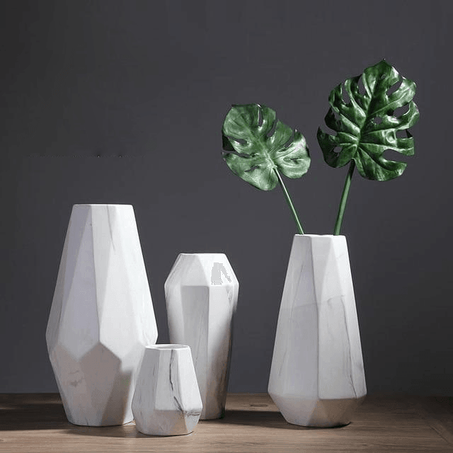 GeoMarble Geometrische Marmor-Vasen | Zeitloses Design | Hochwertige Dekoration | Perfekt für Zuhause