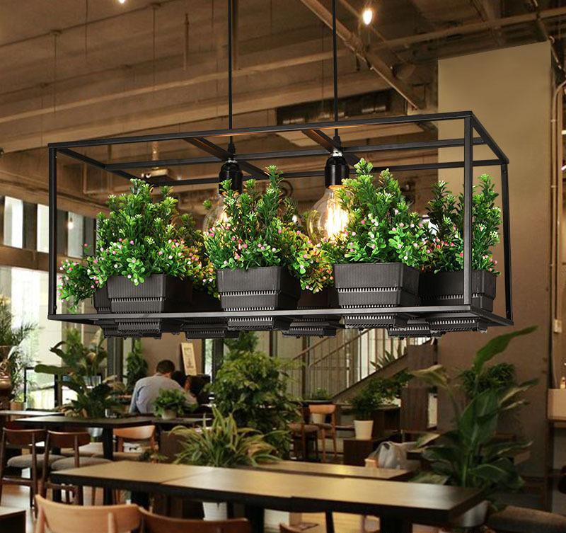 Planterra Hängelampe mit Pflanzgefäß | Schmiedeeisernes Design | Beleuchtung & Dekoration für Esszimmer & Wohnzimmer