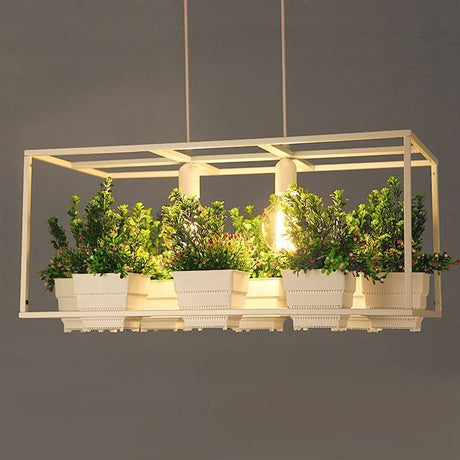 Planterra Hängelampe mit Pflanzgefäß | Schmiedeeisernes Design | Beleuchtung & Dekoration für Esszimmer & Wohnzimmer