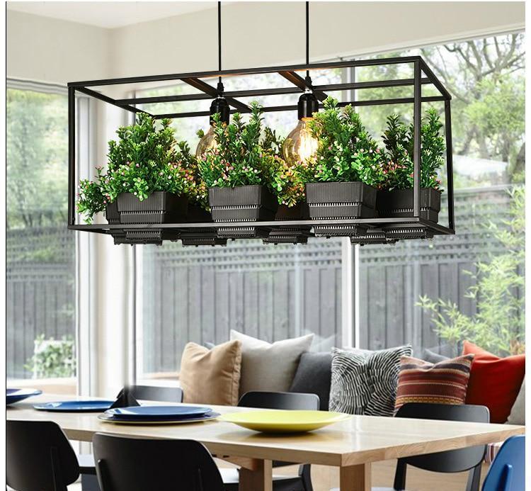 Planterra Hängelampe mit Pflanzgefäß | Schmiedeeisernes Design | Beleuchtung & Dekoration für Esszimmer & Wohnzimmer