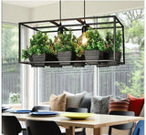 Planterra Hängelampe mit Pflanzgefäß | Schmiedeeisernes Design | Beleuchtung & Dekoration für Esszimmer & Wohnzimmer
