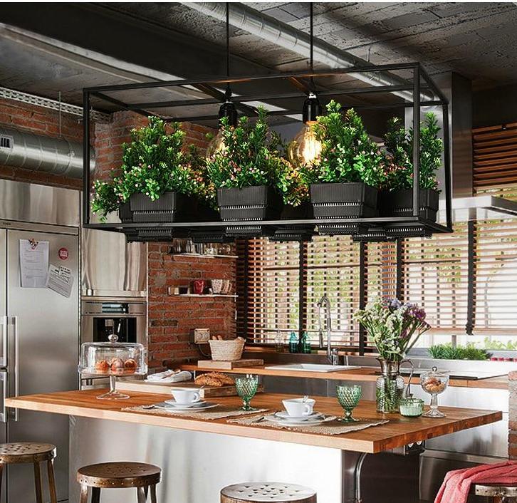 Planterra Hängelampe mit Pflanzgefäß | Schmiedeeisernes Design | Beleuchtung & Dekoration für Esszimmer & Wohnzimmer
