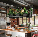 Planterra Hängelampe mit Pflanzgefäß | Schmiedeeisernes Design | Beleuchtung & Dekoration für Esszimmer & Wohnzimmer