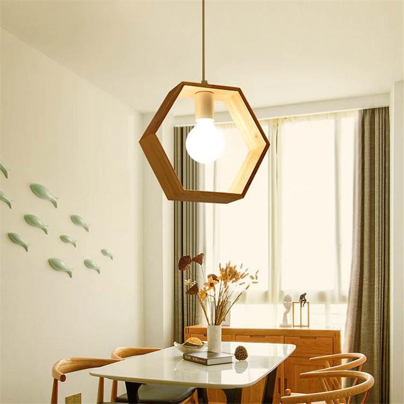 GeomaLume Geometrische Hängelampe aus Holz | Modernes Design | Warmweiß & Kaltweiß | Perfekt für Wohnzimmer & Esszimmer
