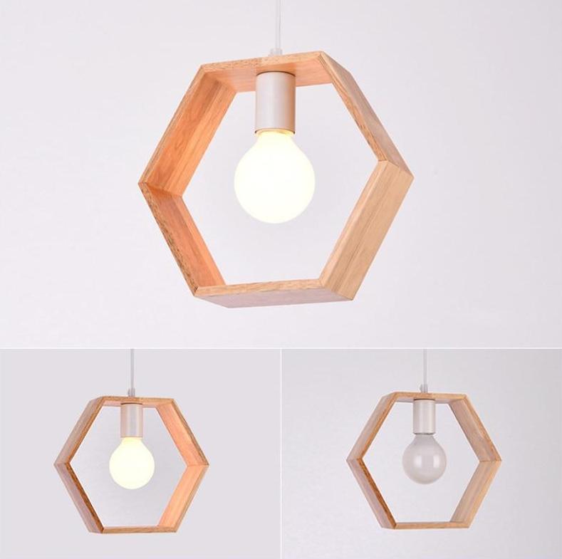 GeomaLume Geometrische Hängelampe aus Holz | Modernes Design | Warmweiß & Kaltweiß | Perfekt für Wohnzimmer & Esszimmer