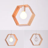 GeomaLume Geometrische Hängelampe aus Holz | Modernes Design | Warmweiß & Kaltweiß | Perfekt für Wohnzimmer & Esszimmer