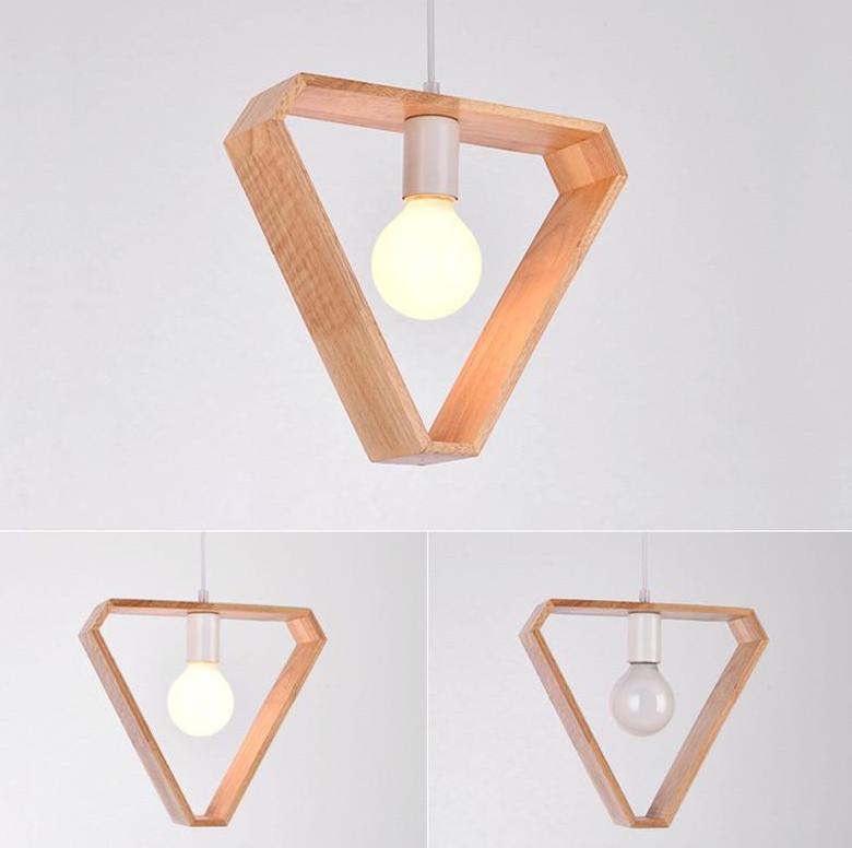 GeomaLume Geometrische Hängelampe aus Holz | Modernes Design | Warmweiß & Kaltweiß | Perfekt für Wohnzimmer & Esszimmer