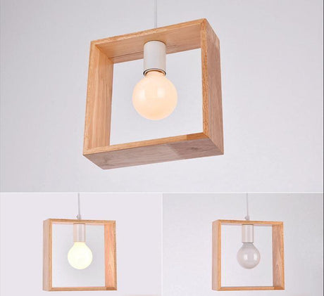 GeomaLume Geometrische Hängelampe aus Holz | Modernes Design | Warmweiß & Kaltweiß | Perfekt für Wohnzimmer & Esszimmer