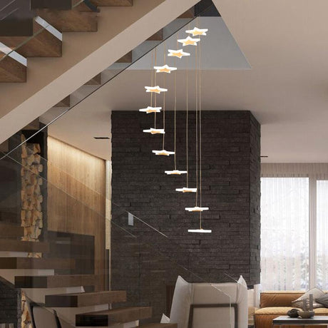 LunaStellar Hängender Sternen-Kronleuchter | Designer LED-Beleuchtung | Warmweiß & Kaltweiß | Modernes Design
