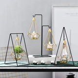GeoLume Geometrischer Hängender Kerzenhalter oder Vase aus Eisen | Modernes Design | Vielseitige Deko