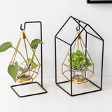 GeoLume Geometrischer Hängender Kerzenhalter oder Vase aus Eisen | Modernes Design | Vielseitige Deko