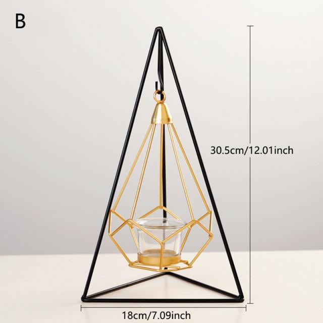 GeoLume Geometrischer Hängender Kerzenhalter oder Vase aus Eisen | Modernes Design | Vielseitige Deko