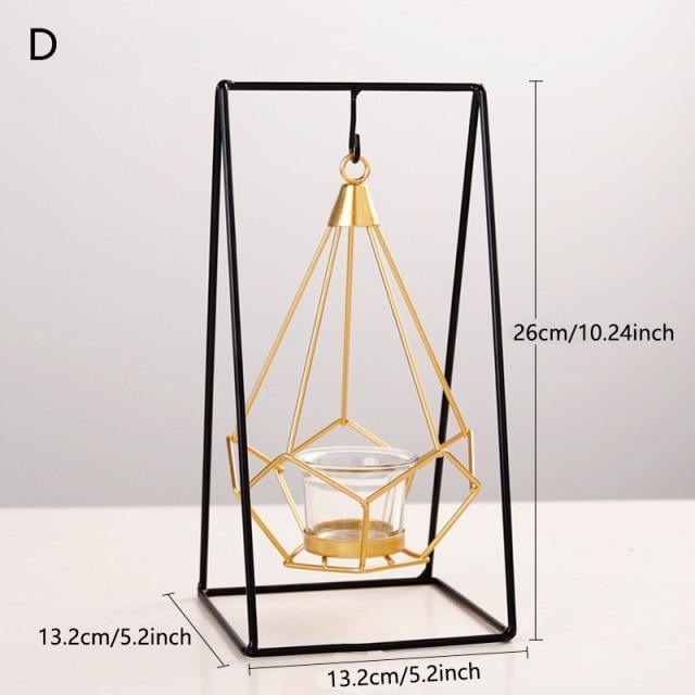 GeoLume Geometrischer Hängender Kerzenhalter oder Vase aus Eisen | Modernes Design | Vielseitige Deko