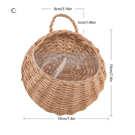 RattaBloom Wand-Pflanzgefäß aus Rattan | Hängender Pflanzenhalter | Dekoratives Garten-Accessoire