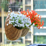 RattaBloom Wand-Pflanzgefäß aus Rattan | Hängender Pflanzenhalter | Dekoratives Garten-Accessoire