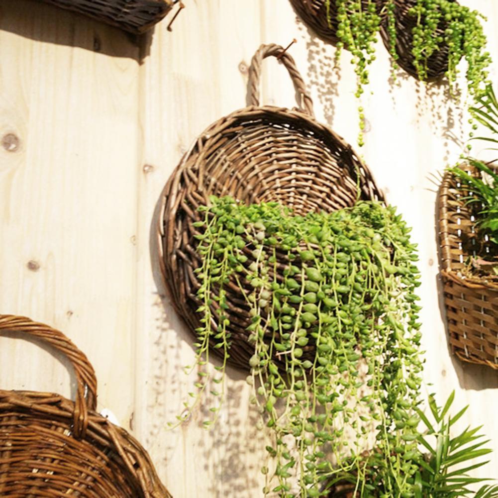 RattaBloom Wand-Pflanzgefäß aus Rattan | Hängender Pflanzenhalter | Dekoratives Garten-Accessoire