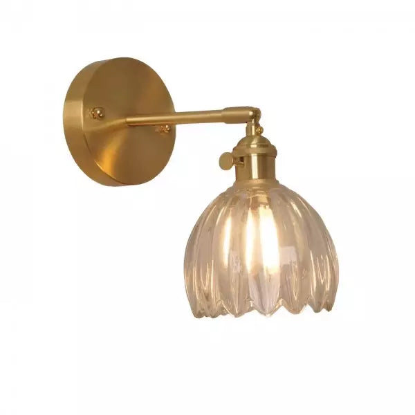 TulipGlow Wandlampe | Retro Design Blütenform | Glas & Metall | Dekorative Beleuchtung