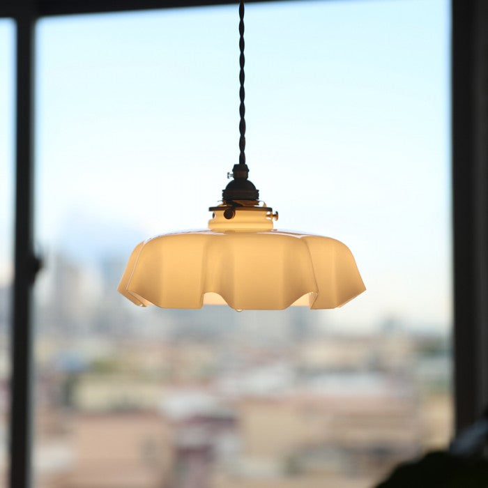 NostaLume Glasblume Hängelampe | Vintage Pendelleuchte | Elegantes Licht für Zuhause