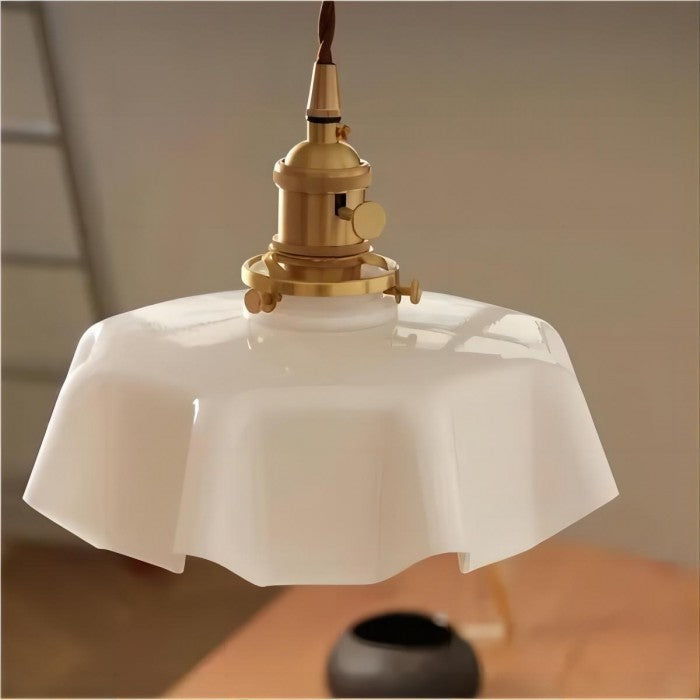 NostaLume Glasblume Hängelampe | Vintage Pendelleuchte | Elegantes Licht für Zuhause