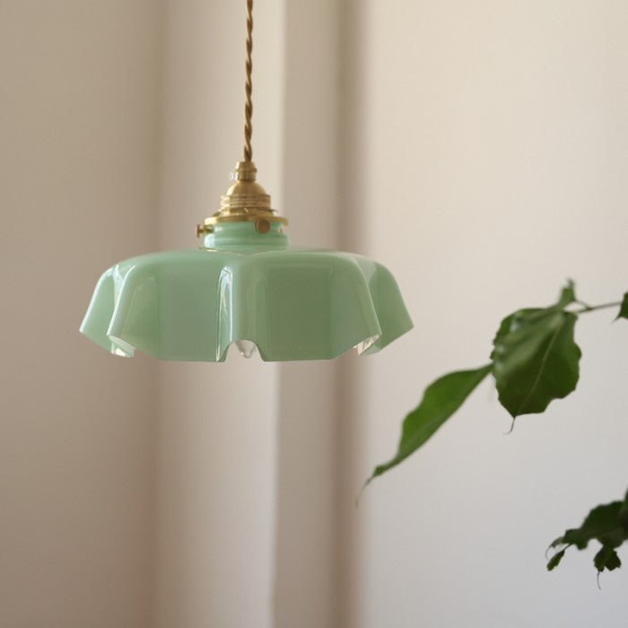 NostaLume Glasblume Hängelampe | Vintage Pendelleuchte | Elegantes Licht für Zuhause