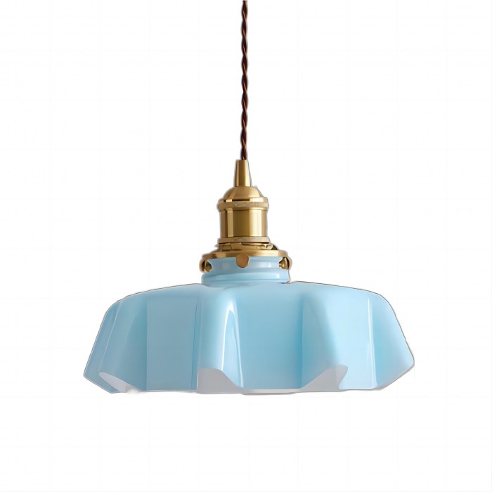 NostaLume Glasblume Hängelampe | Vintage Pendelleuchte | Elegantes Licht für Zuhause