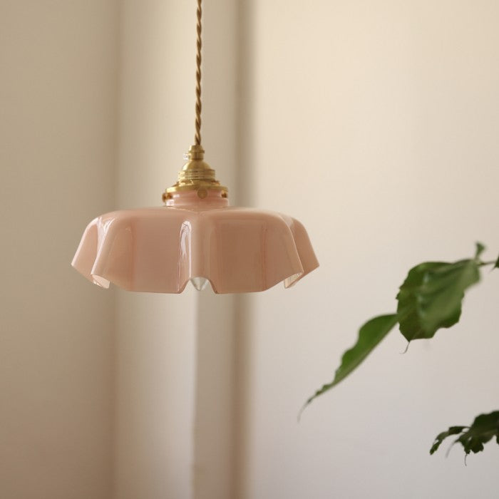 NostaLume Glasblume Hängelampe | Vintage Pendelleuchte | Elegantes Licht für Zuhause