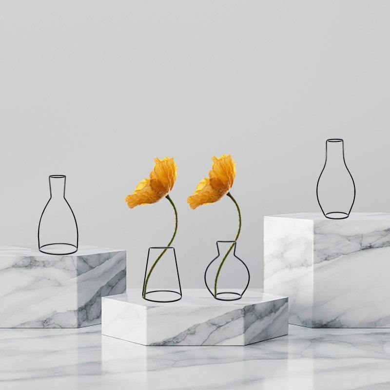 LineElegance Moderner Eisen-Vasenhalter | Minimalistisches Design | Perfekte Dekoration