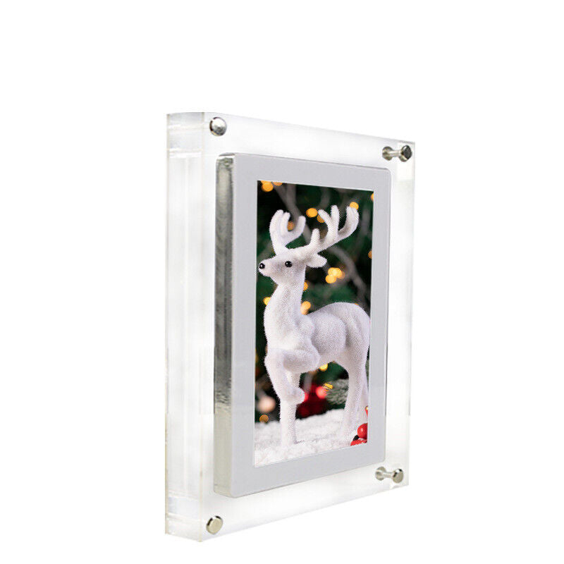 DisplayFrame™ Digitaler Anzeigerahmen aus Acryl | LED-Beleuchtet | Modernes Design für Fotos & Werbung