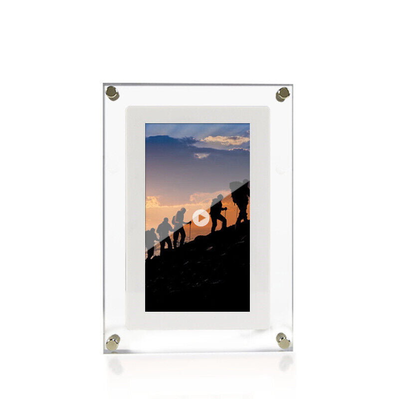 DisplayFrame™ Digitaler Anzeigerahmen aus Acryl | LED-Beleuchtet | Modernes Design für Fotos & Werbung