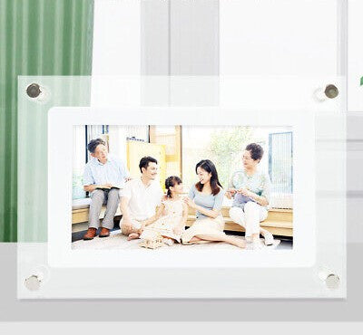 DisplayFrame™ Digitaler Anzeigerahmen aus Acryl | LED-Beleuchtet | Modernes Design für Fotos & Werbung
