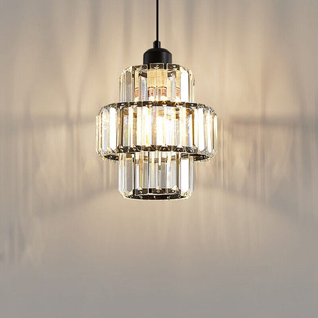 Lustrella Runde Abgestufte Kristall-Deckenleuchte aus Glas | Modernes Design | Elegante Beleuchtung | Dimmbar