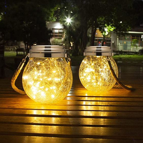 SunAura Solar Glaslaterne | LED Kugellampe mit Hanfseil | Wasserdichte Hängelampe für Garten & Terrasse