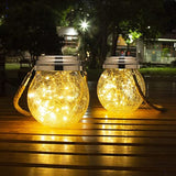 SunAura Solar Glaslaterne | LED Kugellampe mit Hanfseil | Wasserdichte Hängelampe für Garten & Terrasse