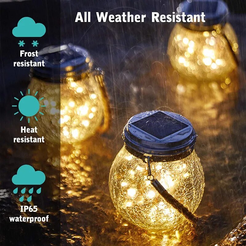 SunAura Solar Glaslaterne | LED Kugellampe mit Hanfseil | Wasserdichte Hängelampe für Garten & Terrasse