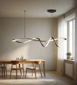 Luxura Moderne Schwarze LED Kronleuchter | Kreatives Design | Dimmbar | Elegante Beleuchtung für Wohnzimmer & Esszimmer