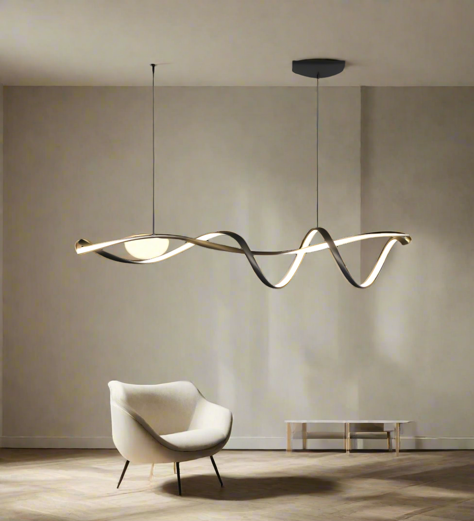Luxura Moderne Schwarze LED Kronleuchter | Kreatives Design | Dimmbar | Elegante Beleuchtung für Wohnzimmer & Esszimmer