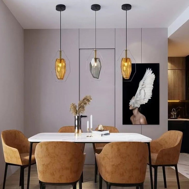 LumiStone Design Pendelleuchte | Moderner Stein-Look | Elegante Beleuchtung