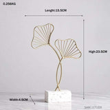 LeafyGlow Skulptur Dekofigur aus Metall | Ginkgo-Design | Wohnaccessoire | Tisch- und Regaldekoration