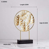 LeafyGlow Skulptur Dekofigur aus Metall | Ginkgo-Design | Wohnaccessoire | Tisch- und Regaldekoration