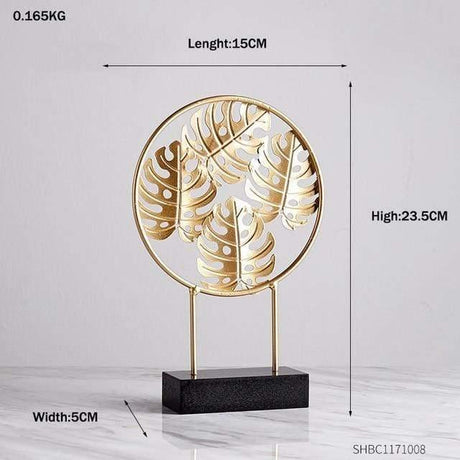 LeafyGlow Skulptur Dekofigur aus Metall | Ginkgo-Design | Wohnaccessoire | Tisch- und Regaldekoration