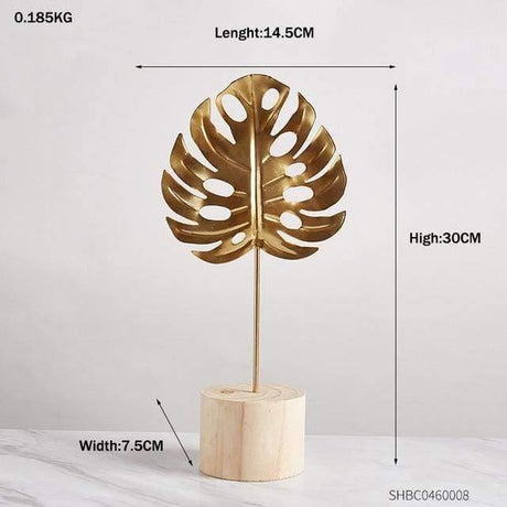 LeafyGlow Skulptur Dekofigur aus Metall | Ginkgo-Design | Wohnaccessoire | Tisch- und Regaldekoration